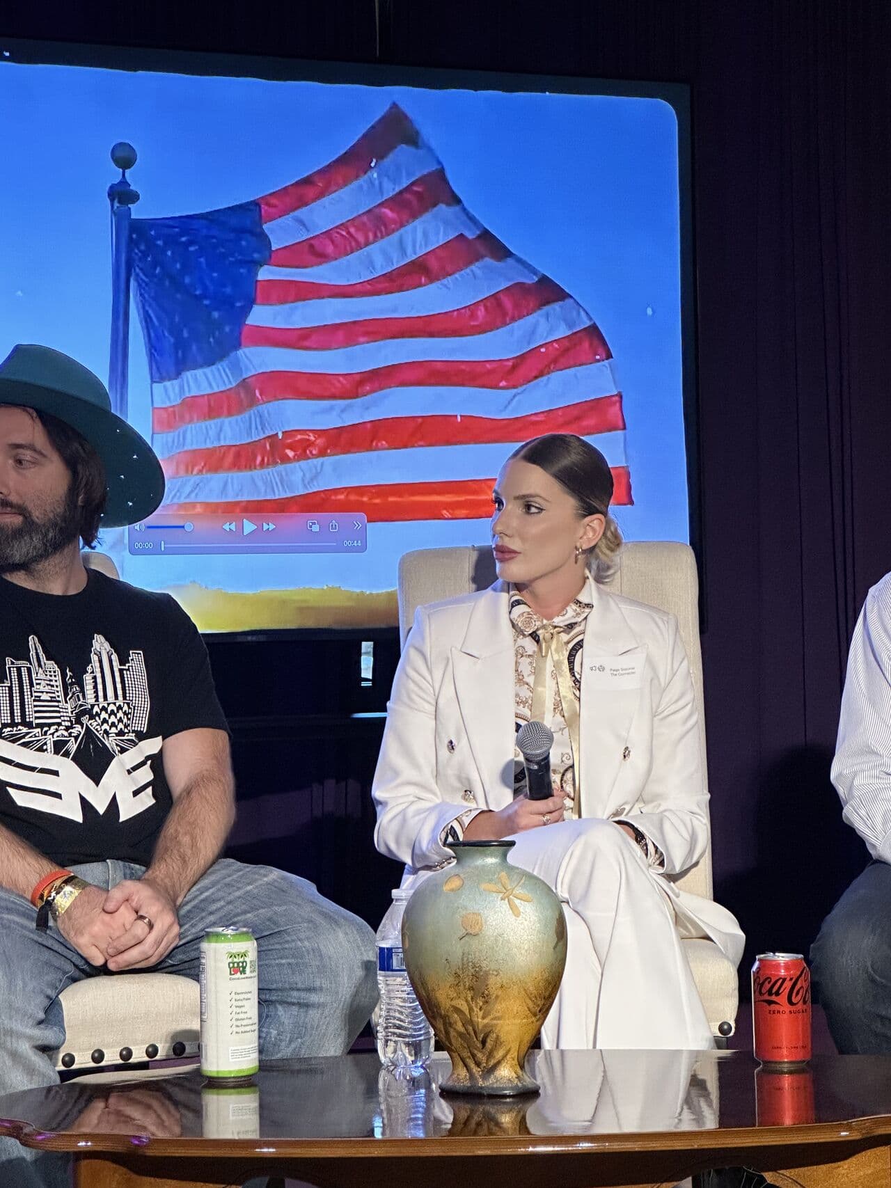 The Connecter - Our Co-Founder & CPO — Paige Soponar speaking on stage at Tokenize! Conference in Las Vegas.